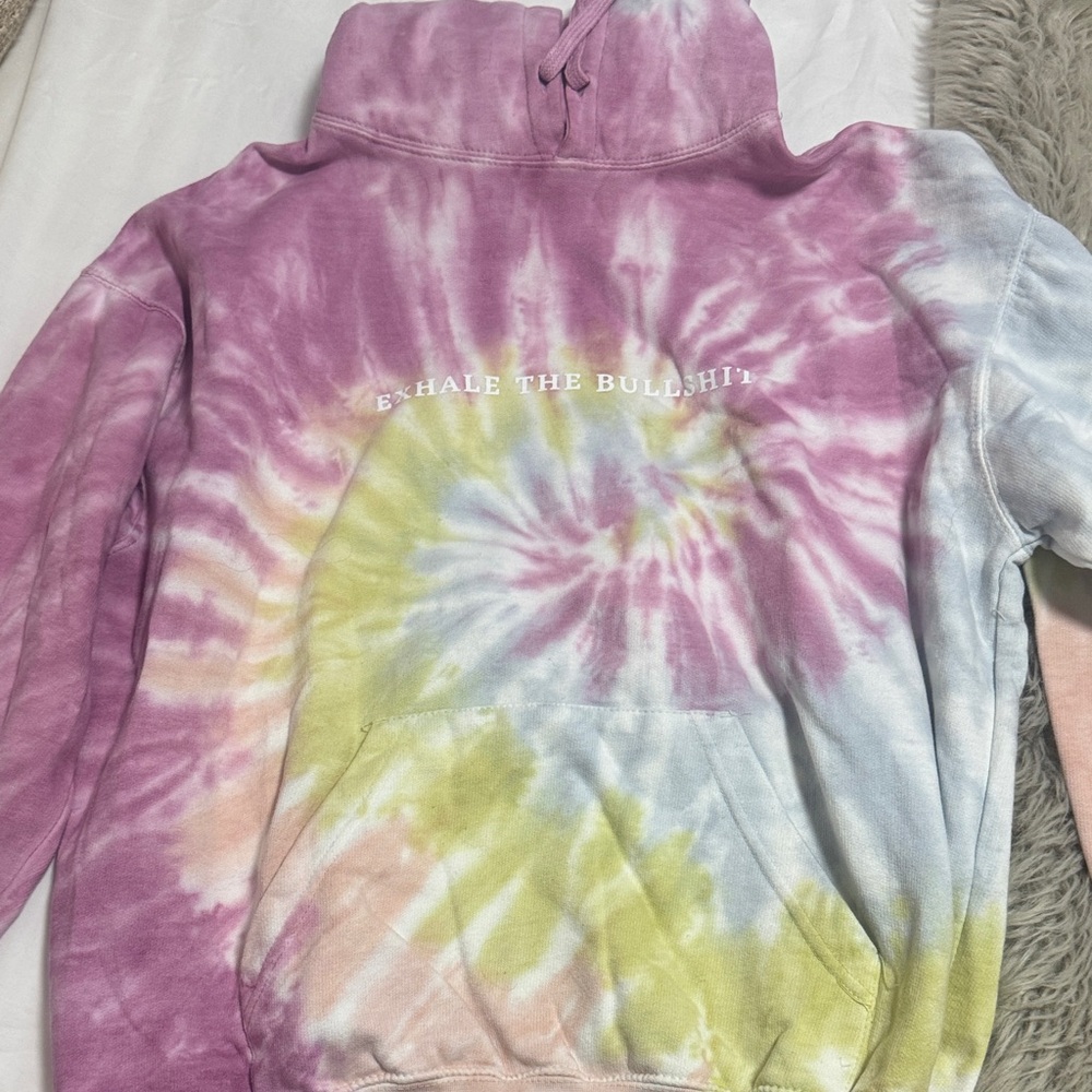 Tie-Dye Hoodie with positive message size XL